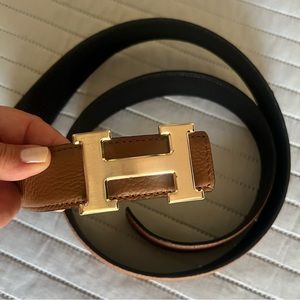 Hermes reversible leather belt